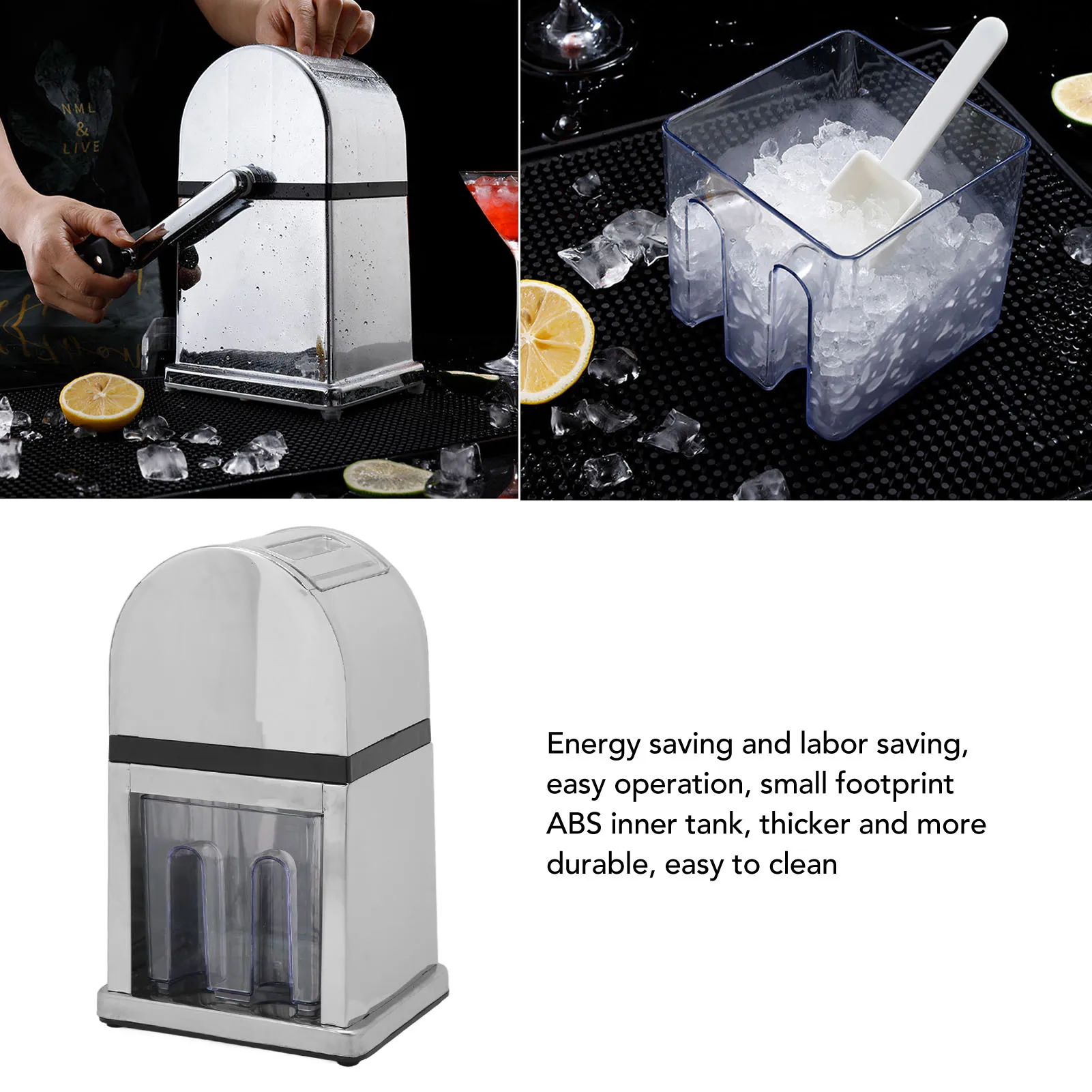Manual Ice Crusher Labor Saving Hand Crank Shaved Ice Machine with Transparent Cover for Home Bar Restaurant
Manual Ice Crusher Labor Saving Hand Crank Shaved Ice Machine with Transparent Cover for Home Bar Restaurant