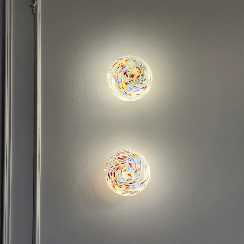 Stained glass wall lamp, round ball aisle lamp, moon medieval entrance, bedroom bedside wall lamp
Stained glass wall lamp, round ball aisle lamp, moon medieval entrance, bedroom bedside wall lamp