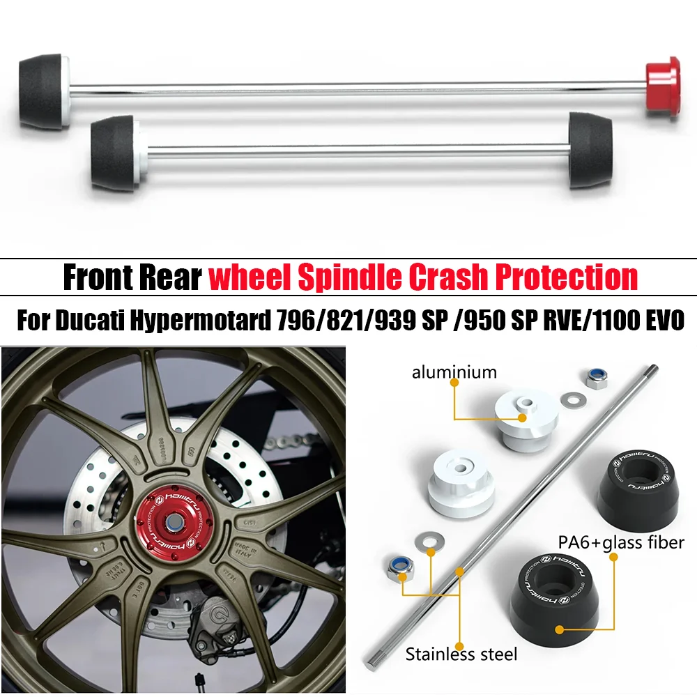 For Ducati Hypermotard 796/821/939 SP /950 SP RVE/1100 EVO/ 2008-2023 Front Rear wheel Spindle Crash Protection
For Ducati Hypermotard 796/821/939 SP /950 SP RVE/1100 EVO/ 2008-2023 Front Rear wheel Spindle Crash Protection