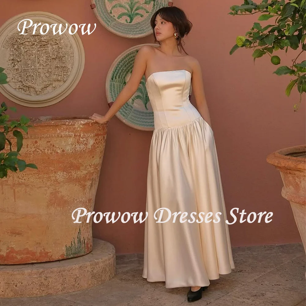 Prowow Simple Strapless Wedding Dresses Sleeveless A Line Bridal Gowns Floor Length Zip Bow Sleeveless Customized Formal Gown
Prowow Simple Strapless Wedding Dresses Sleeveless A Line Bridal Gowns Floor Length Zip Bow Sleeveless Customized Formal Gown