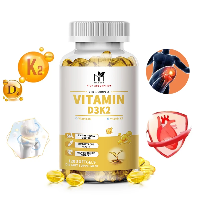 Капсулы с витамином D3 K2 Softgel высокой мощности D3 K2 с 1000 МЕ, Поддержка иммунитета для всей семьи
Капсулы с витамином D3 K2 Softgel высокой мощности D3 K2 с 1000 МЕ, Поддержка иммунитета для всей семьи