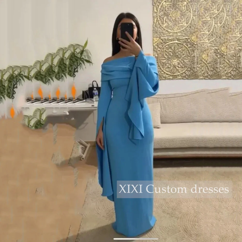 XIXI Customized Evening Dresses Column Off-The-Shoulder Neckline Ankle-Length Chiffon Zipper Up Long Sleeves Lining Elegant Part
XIXI Customized Evening Dresses Column Off-The-Shoulder Neckline Ankle-Length Chiffon Zipper Up Long Sleeves Lining Elegant Part