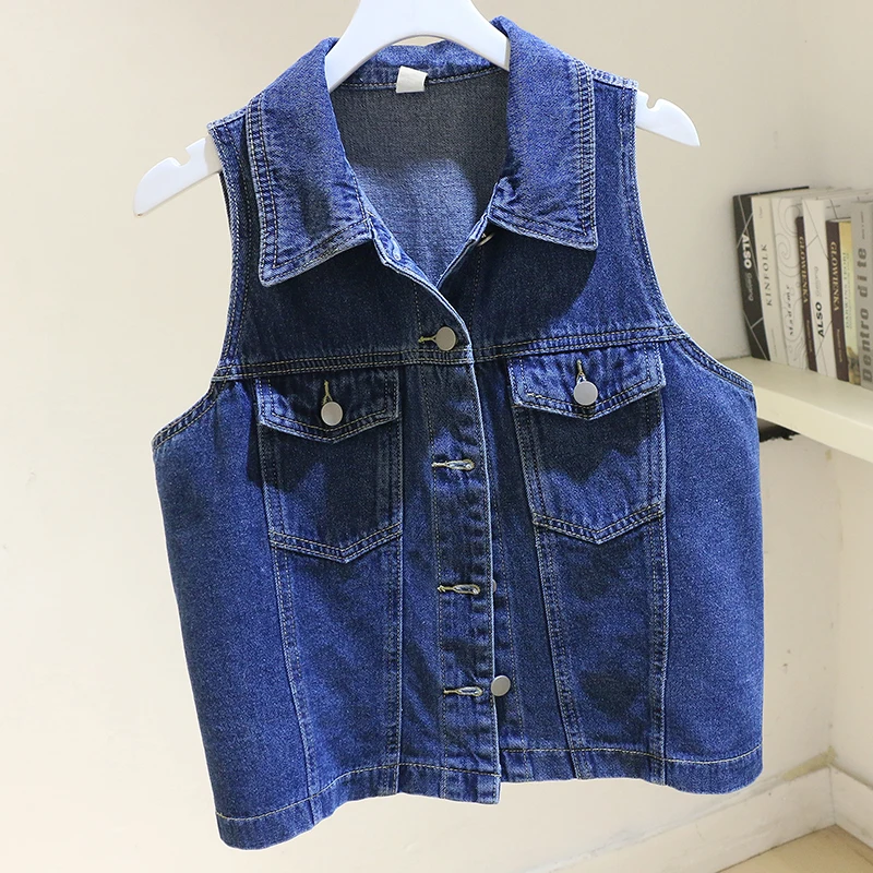 Autumn Vintage Dark Blue Big Pocket Denim Vest Women Waistcoat Cowboy Sleeveless Jacket Korean Loose Short Jeans Vests Female
Autumn Vintage Dark Blue Big Pocket Denim Vest Women Waistcoat Cowboy Sleeveless Jacket Korean Loose Short Jeans Vests Female