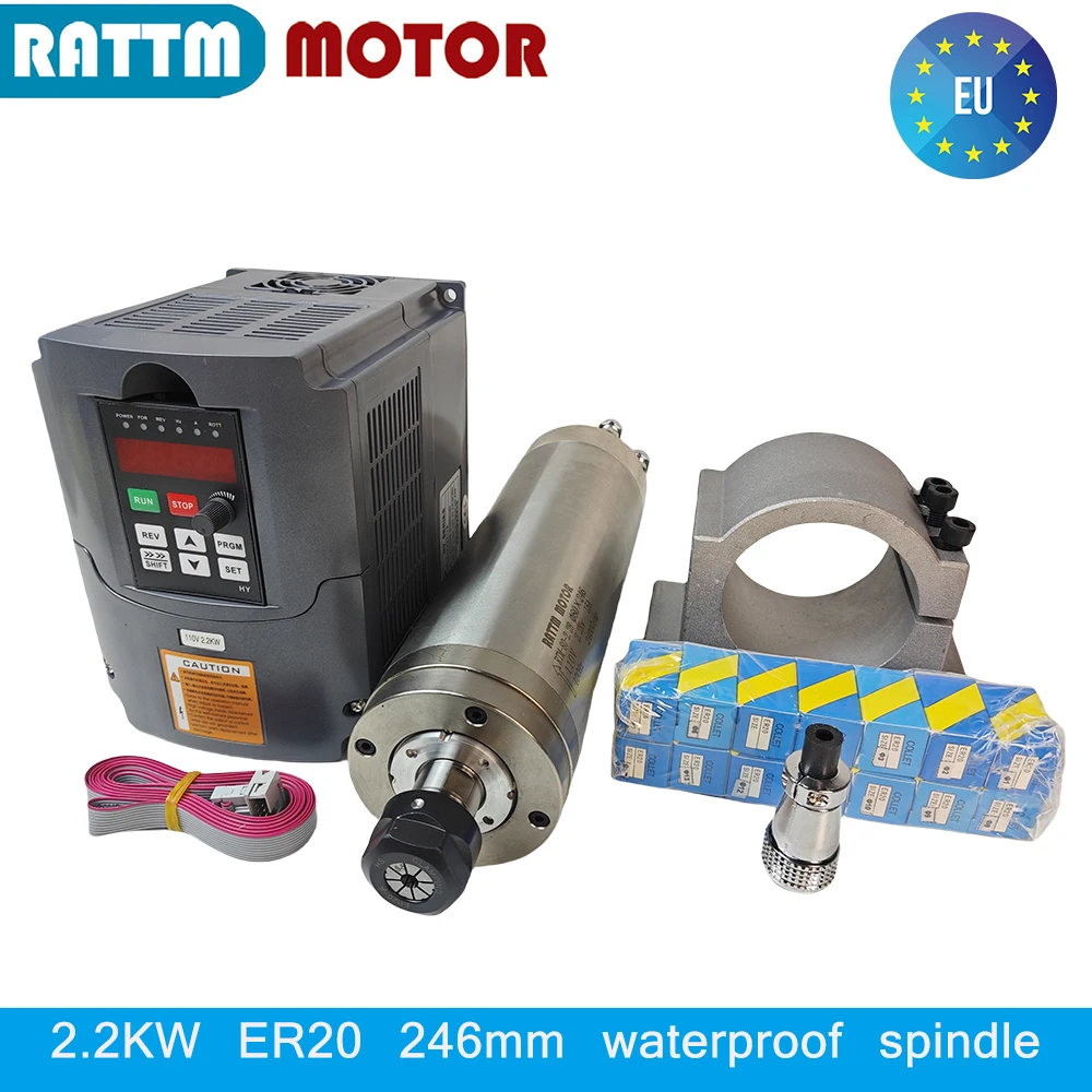2,2 кВт 220 В ER20 246 мм водонепроницаемый двигатель шпинделя с водяным охлаждением для фрезерного комплекта с ЧПУ по металлу
2,2 кВт 220 В ER20 246 мм водонепроницаемый двигатель шпинделя с водяным охлаждением для фрезерного комплекта с ЧПУ по металлу