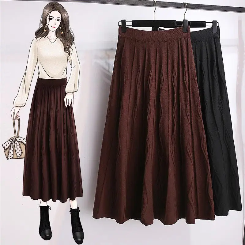 Skirt For Women Large Size Korean Fashion Autumn Style Slim Casual High Waist Versatile Loose Knit A-Line Skirt Midi Saia z3351
Skirt For Women Large Size Korean Fashion Autumn Style Slim Casual High Waist Versatile Loose Knit A-Line Skirt Midi Saia z3351