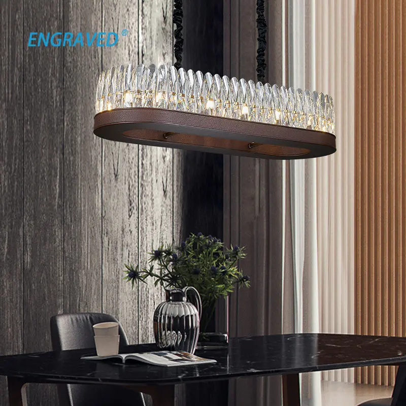 Modern Simple Chandelier Leather Luxury Living Room Bedroom Crystal Round Long Dining Room Hollowed Out Retro Lamps Hanging Lamp
Modern Simple Chandelier Leather Luxury Living Room Bedroom Crystal Round Long Dining Room Hollowed Out Retro Lamps Hanging Lamp