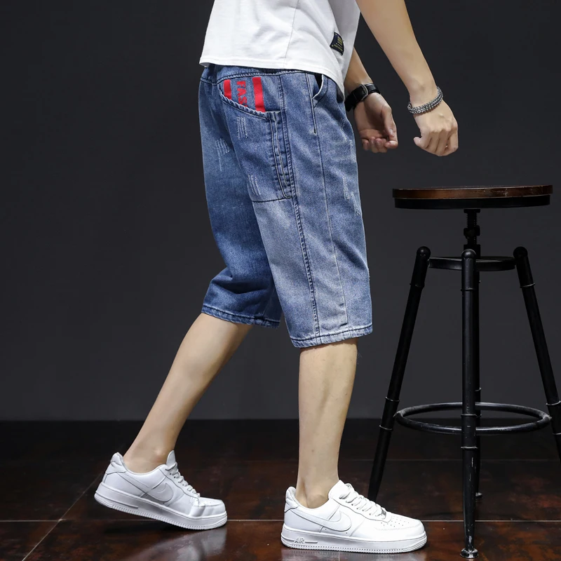 Summer Thin Men's Jeans Shorts Loose Straight Casual Trendy 7/8 Length Korean Style mid Waist Jeans Fabric Youth Popular
Summer Thin Men's Jeans Shorts Loose Straight Casual Trendy 7/8 Length Korean Style mid Waist Jeans Fabric Youth Popular