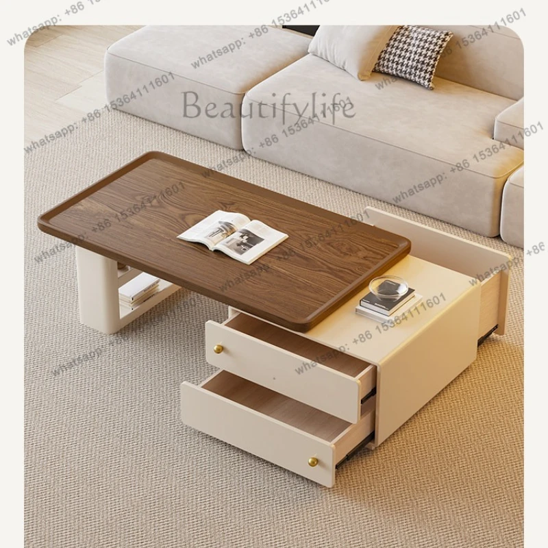Medieval cream wind retractable solid wood coffee table living room household small apartment modern simple and advanced sense
Medieval cream wind retractable solid wood coffee table living room household small apartment modern simple and advanced sense