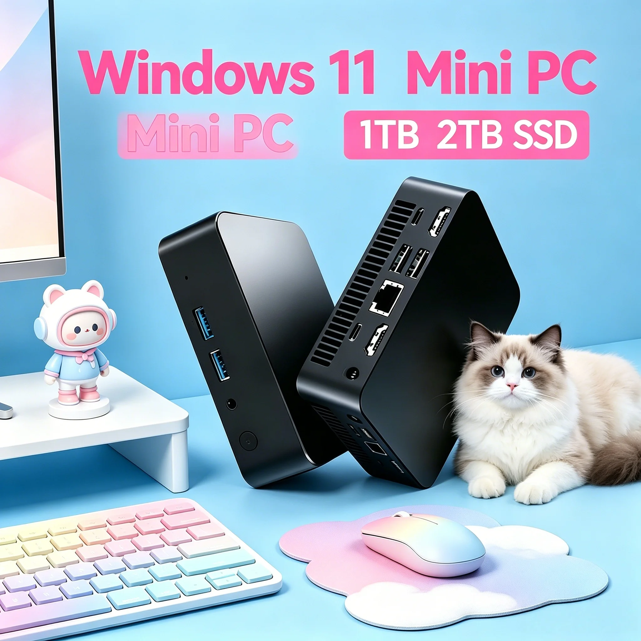 Laptop Home Study Gaming Mini Desktop PC N95/N150 Dual Band WiFi Bluetooth 5.2 Large Memory SSD Mini Host
Laptop Home Study Gaming Mini Desktop PC N95/N150 Dual Band WiFi Bluetooth 5.2 Large Memory SSD Mini Host