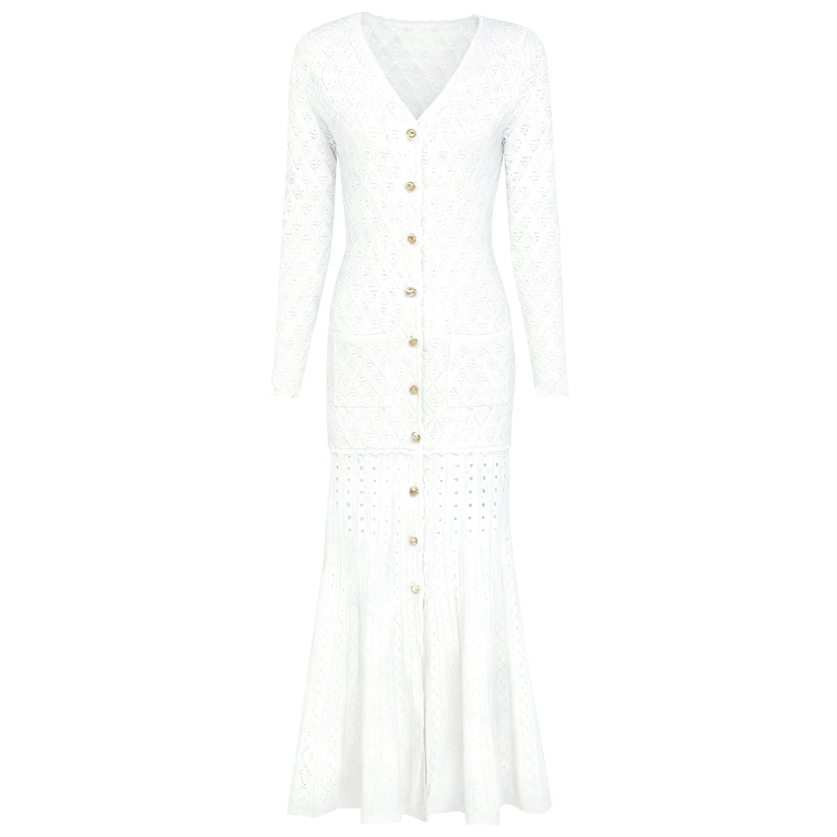 High Quality Spring And Autumn New Fashionable Knitted V-Neck Slim Fit And Slimming Embroidered Hip Hugging Long Sleeved Dress
High Quality Spring And Autumn New Fashionable Knitted V-Neck Slim Fit And Slimming Embroidered Hip Hugging Long Sleeved Dress
