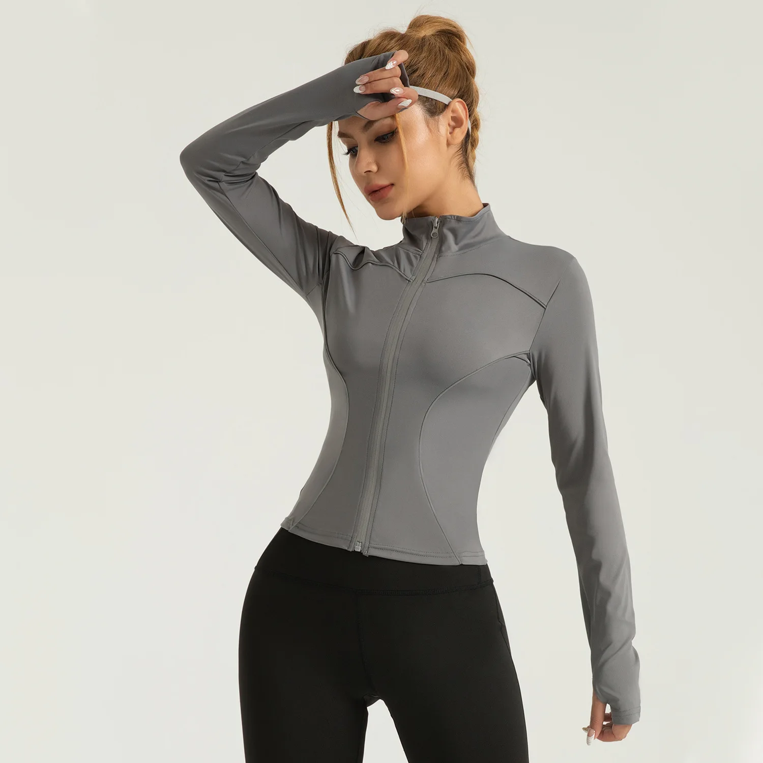 New line sense yoga coat stand collar slim slim night run reflective sports coat women
New line sense yoga coat stand collar slim slim night run reflective sports coat women