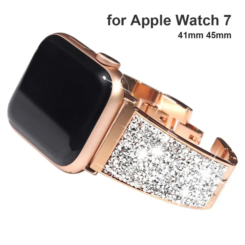 Роскошный блестящий ремешок для Apple Watch Band 41 мм 40 мм 38 мм 45 мм серии 8 7 SE 6 5 4 3 Bling Crystal Браслет для iWatch Women
Роскошный блестящий ремешок для Apple Watch Band 41 мм 40 мм 38 мм 45 мм серии 8 7 SE 6 5 4 3 Bling Crystal Браслет для iWatch Women