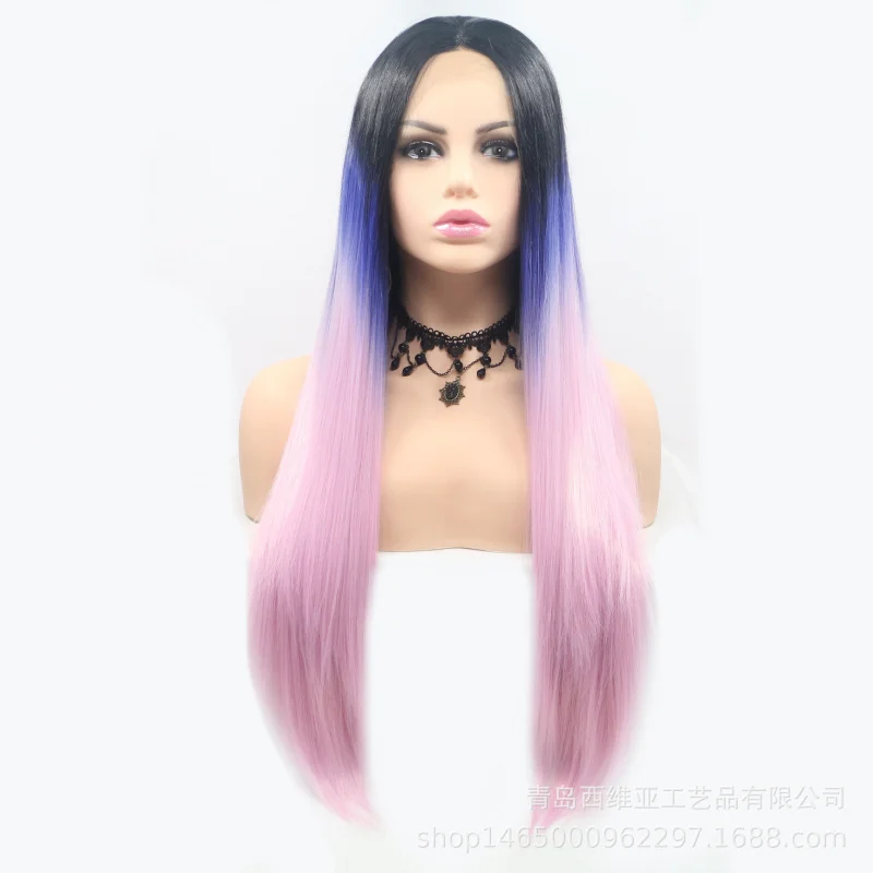 Gradient pink synthetic fiber wig for women cosplay, rose elastic inner net, comfortable full-cap style
Gradient pink synthetic fiber wig for women cosplay, rose elastic inner net, comfortable full-cap style