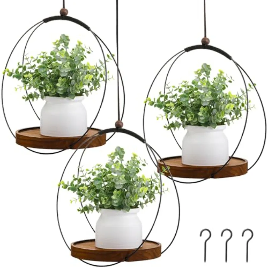 Pack Hanging Planters for Indoor Black Plant Hanger with Round Wood Base Large Indoor Hanging Plant Shelf Boho Holder Gift for
Pack Hanging Planters for Indoor Black Plant Hanger with Round Wood Base Large Indoor Hanging Plant Shelf Boho Holder Gift for