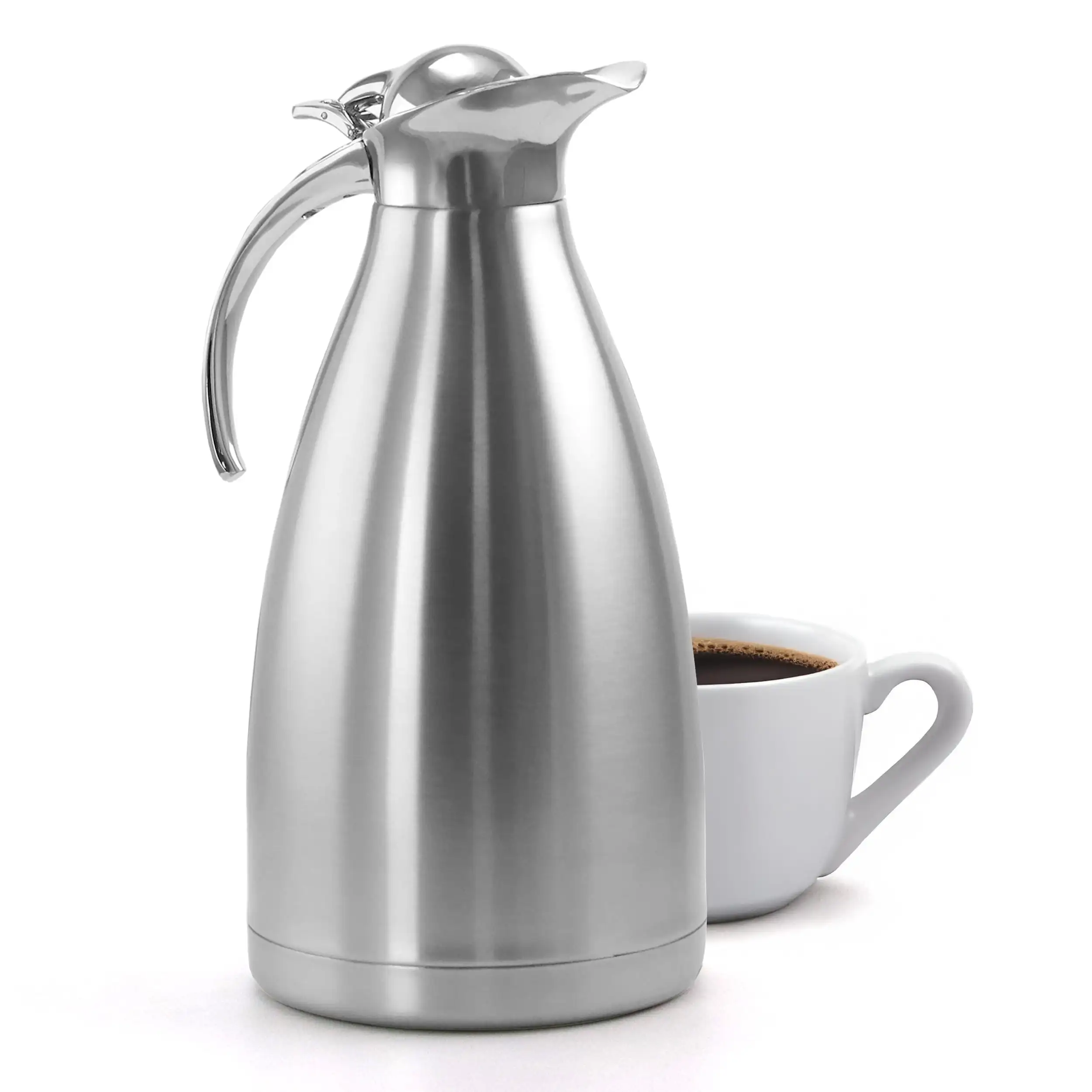 2L Premium Stainless Steel Vacuum Insulated Carafe for Hot Coffee Cold Tea and Other Beverages
2L Premium Stainless Steel Vacuum Insulated Carafe for Hot Coffee Cold Tea and Other Beverages