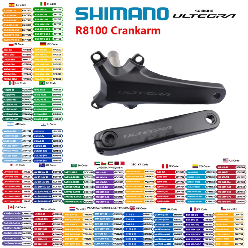 Shimano Ultegra FC-R8100 12s Crankarm Right Side/A Pair For Di2 R8170 Groupset 170mm 172.5mm Original Shimano Bike Parts
Shimano Ultegra FC-R8100 12s Crankarm Right Side/A Pair For Di2 R8170 Groupset 170mm 172.5mm Original Shimano Bike Parts