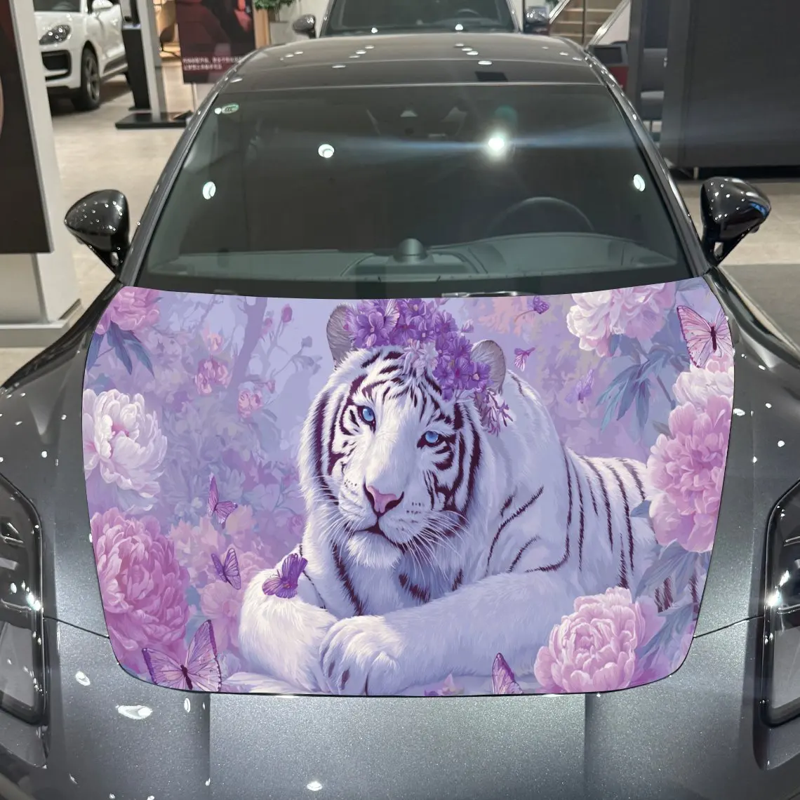 Purple Floral White Tiger Artistic Voyage PVC Car Engine Hood Vinyl Wraps, Self-Adhesive Waterproof Car Hood Decal Sticker, Car
Purple Floral White Tiger Artistic Voyage PVC Car Engine Hood Vinyl Wraps, Self-Adhesive Waterproof Car Hood Decal Sticker, Car