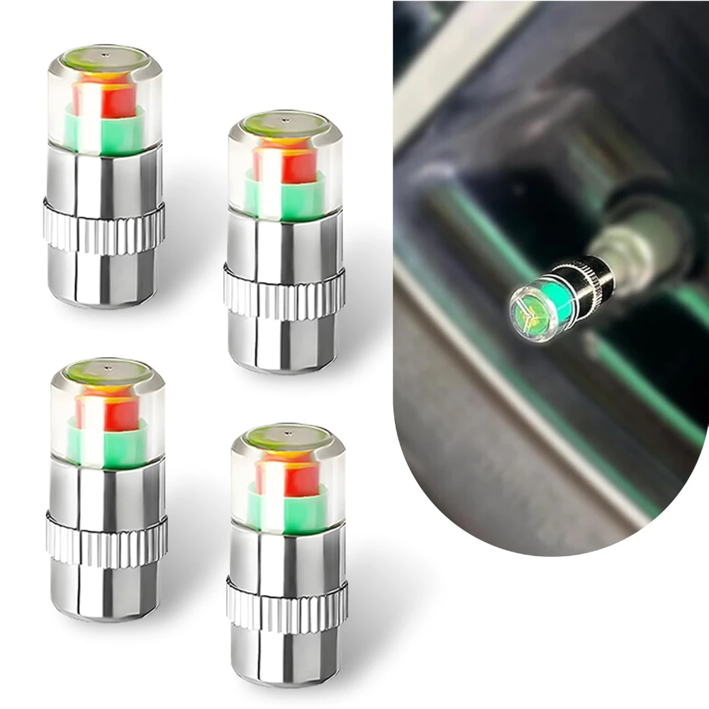 4 PCS Car Tire Pressure Monitor Valve Stem Caps 3 Color Eye Alert Tire Pressure Monitor Sensor Indicator 2.4 Bar 36PSI
4 PCS Car Tire Pressure Monitor Valve Stem Caps 3 Color Eye Alert Tire Pressure Monitor Sensor Indicator 2.4 Bar 36PSI