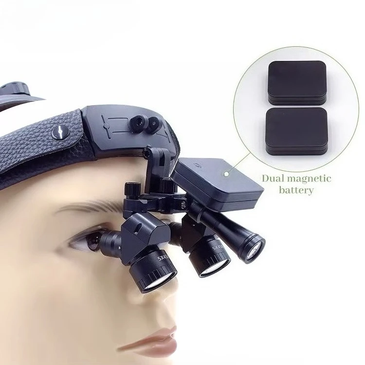 48 Degree LED Dentals Loupes with 5X Adjustability New Electric-powered Head Mounted Surgical Loupes Including 2 Batteries
48 Degree LED Dentals Loupes with 5X Adjustability New Electric-powered Head Mounted Surgical Loupes Including 2 Batteries