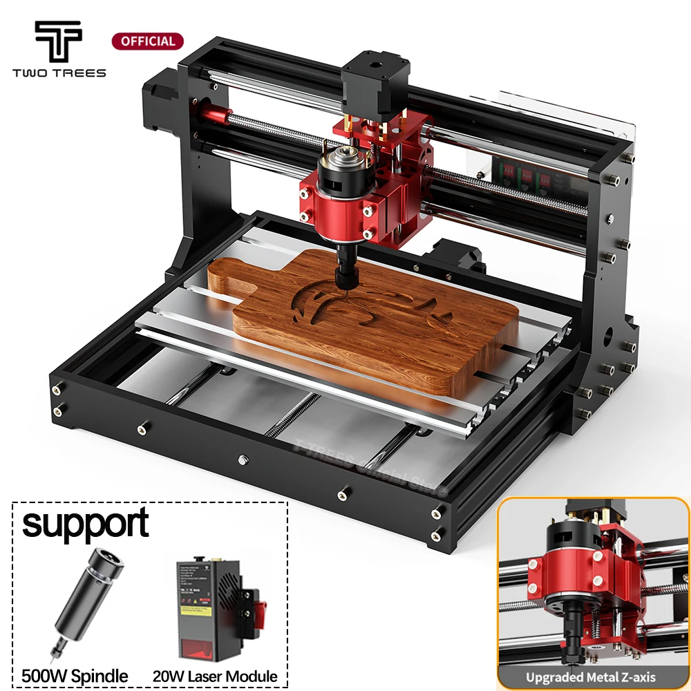 Twotrees TTC3018 PRO CNC Milling Cutter Laser Engraving Machine CNC Router 32-bit Motherboard DIY Tool Metal Acrylic Wood Board
Twotrees TTC3018 PRO CNC Milling Cutter Laser Engraving Machine CNC Router 32-bit Motherboard DIY Tool Metal Acrylic Wood Board