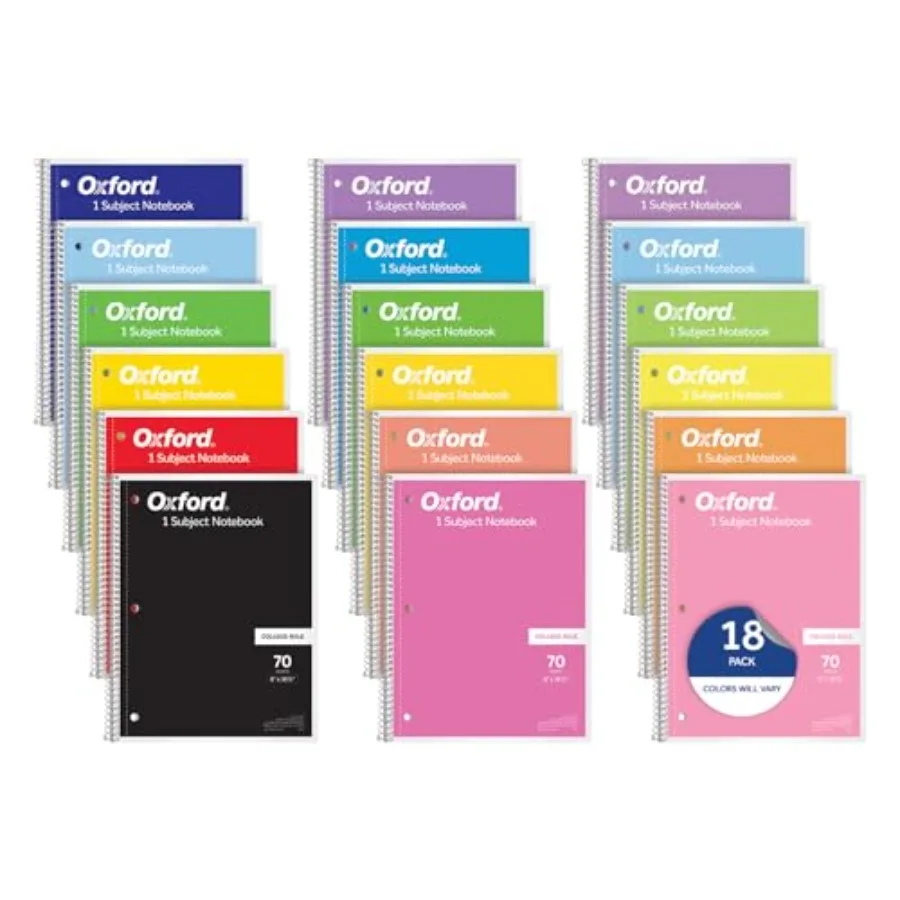 Spiral Notebooks 18 Count Bulk Pack 1 Subject College Ruled Notebooks for School 8 x 10.5 Inches 70 Sheets Assorted Colors Back
Spiral Notebooks 18 Count Bulk Pack 1 Subject College Ruled Notebooks for School 8 x 10.5 Inches 70 Sheets Assorted Colors Back
