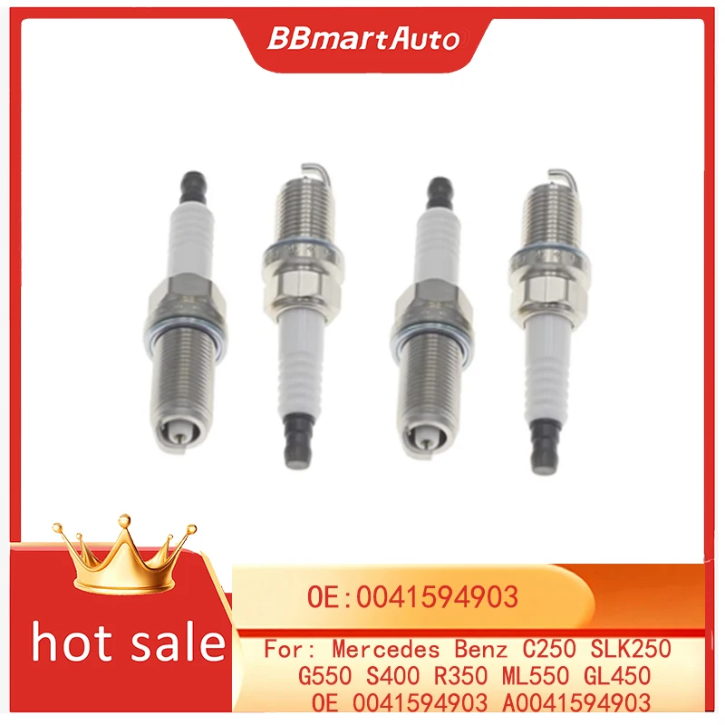 BBmart Original Auto Parts 4 pcs Spark Plug For Mercedes Benz C250 SLK250 G550 S400 R350 ML550 GL450 OE 0041594903 A0041594903
BBmart Original Auto Parts 4 pcs Spark Plug For Mercedes Benz C250 SLK250 G550 S400 R350 ML550 GL450 OE 0041594903 A0041594903