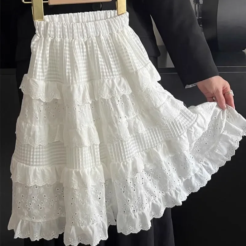 Sweet Kids Girls Pleated Skirts Summer High Waist White Lace Long Skirts for Children's Clothing Princess Girls Cake Skirts New
Sweet Kids Girls Pleated Skirts Summer High Waist White Lace Long Skirts for Children's Clothing Princess Girls Cake Skirts New