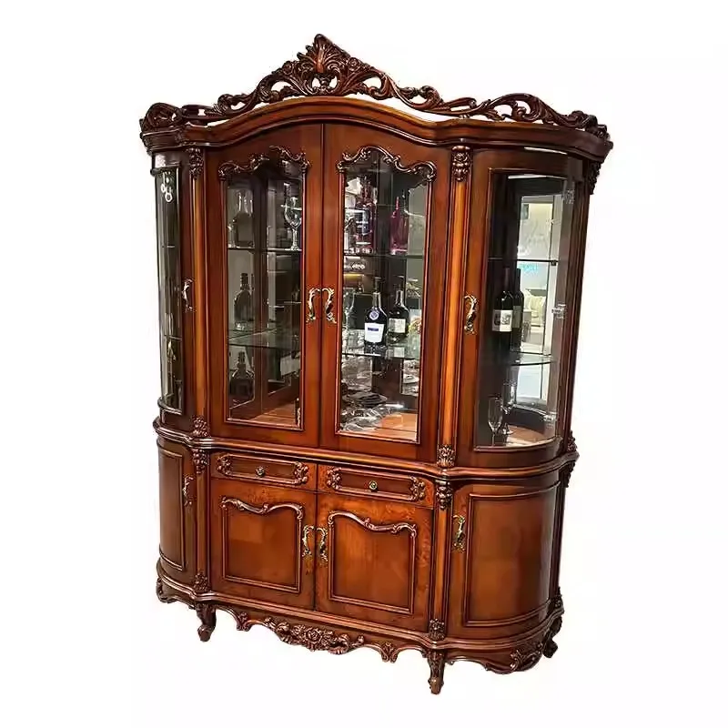L European solid wood living room, four door wine cabinet, American villa dining room, floor to ceiling decorative cabinet
L European solid wood living room, four door wine cabinet, American villa dining room, floor to ceiling decorative cabinet