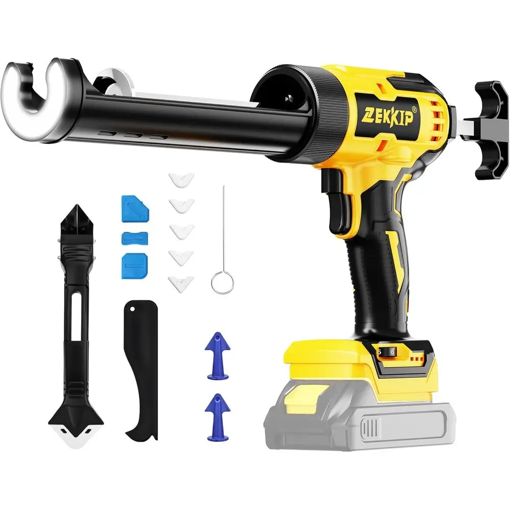 Cordless Caulking Gun Compatible with 20V Max Battery, Electric Caulking Gun, 10Oz, 13Pcs Caulking Tools, Anti-Drip, Auto Retrac
Cordless Caulking Gun Compatible with 20V Max Battery, Electric Caulking Gun, 10Oz, 13Pcs Caulking Tools, Anti-Drip, Auto Retrac