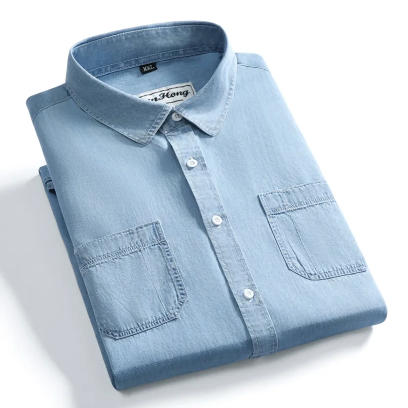 Men's Denim Long Sleeve Shirt Classic Button Down Collar Casual Shirt Chest Pockets Vintage Loose Fit Streetwear Fashion Clothes
Men's Denim Long Sleeve Shirt Classic Button Down Collar Casual Shirt Chest Pockets Vintage Loose Fit Streetwear Fashion Clothes