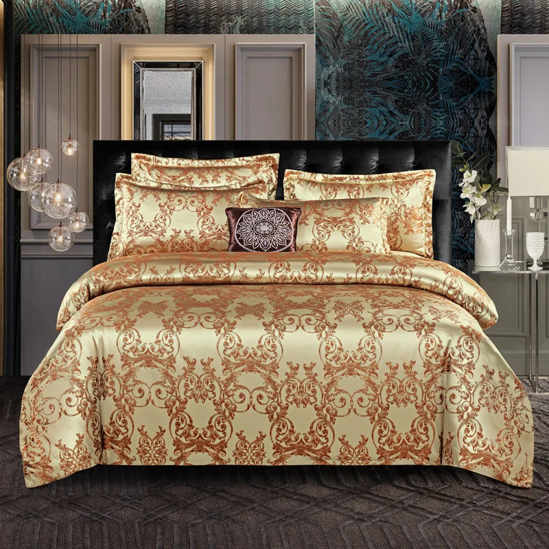 European Jacquard Satin Summer Bedding Sets Elegant Skin Friendly Cool Duvet Cover Set Adult Single Double Size Bed Linens
European Jacquard Satin Summer Bedding Sets Elegant Skin Friendly Cool Duvet Cover Set Adult Single Double Size Bed Linens