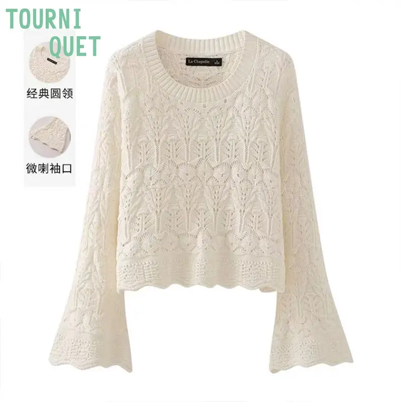 2024 Spring/Autumn Mint Wave Knit Top Women's Elegant Round Neck Crochet Blouse with Flared Sleeves Soft & Chic Pullover Trendy
2024 Spring/Autumn Mint Wave Knit Top Women's Elegant Round Neck Crochet Blouse with Flared Sleeves Soft & Chic Pullover Trendy