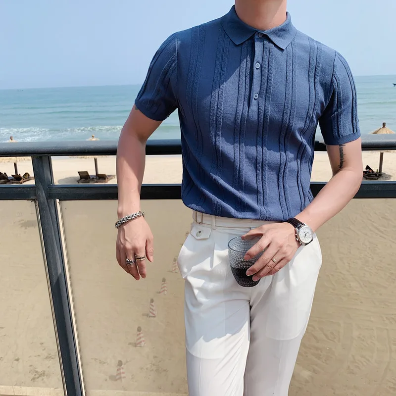 High-quality Classic Summer Style Men's Solid Color Ice Silk Short Sleeve Lapel Casual Knitted Thick Thread POLO Shirt S-4xl
High-quality Classic Summer Style Men's Solid Color Ice Silk Short Sleeve Lapel Casual Knitted Thick Thread POLO Shirt S-4xl