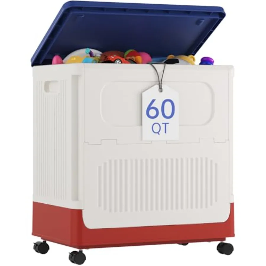 Storage Bin with Lid - Plastic Storage Box with Wheels 14.8 Gal Flip-top Organizer for Clothes Large Toy Chest with Animal Stic
Storage Bin with Lid - Plastic Storage Box with Wheels 14.8 Gal Flip-top Organizer for Clothes Large Toy Chest with Animal Stic