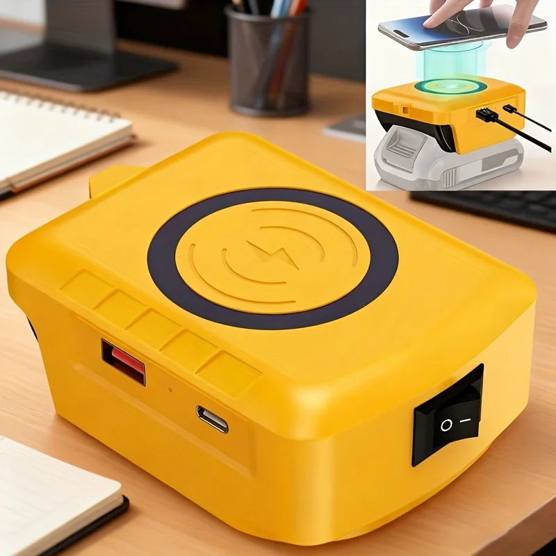 Fits Dewalt 18V/20V battery, fast charger adapter & high-power power bank. Dual USB-C for various electronic devices.
Fits Dewalt 18V/20V battery, fast charger adapter & high-power power bank. Dual USB-C for various electronic devices.