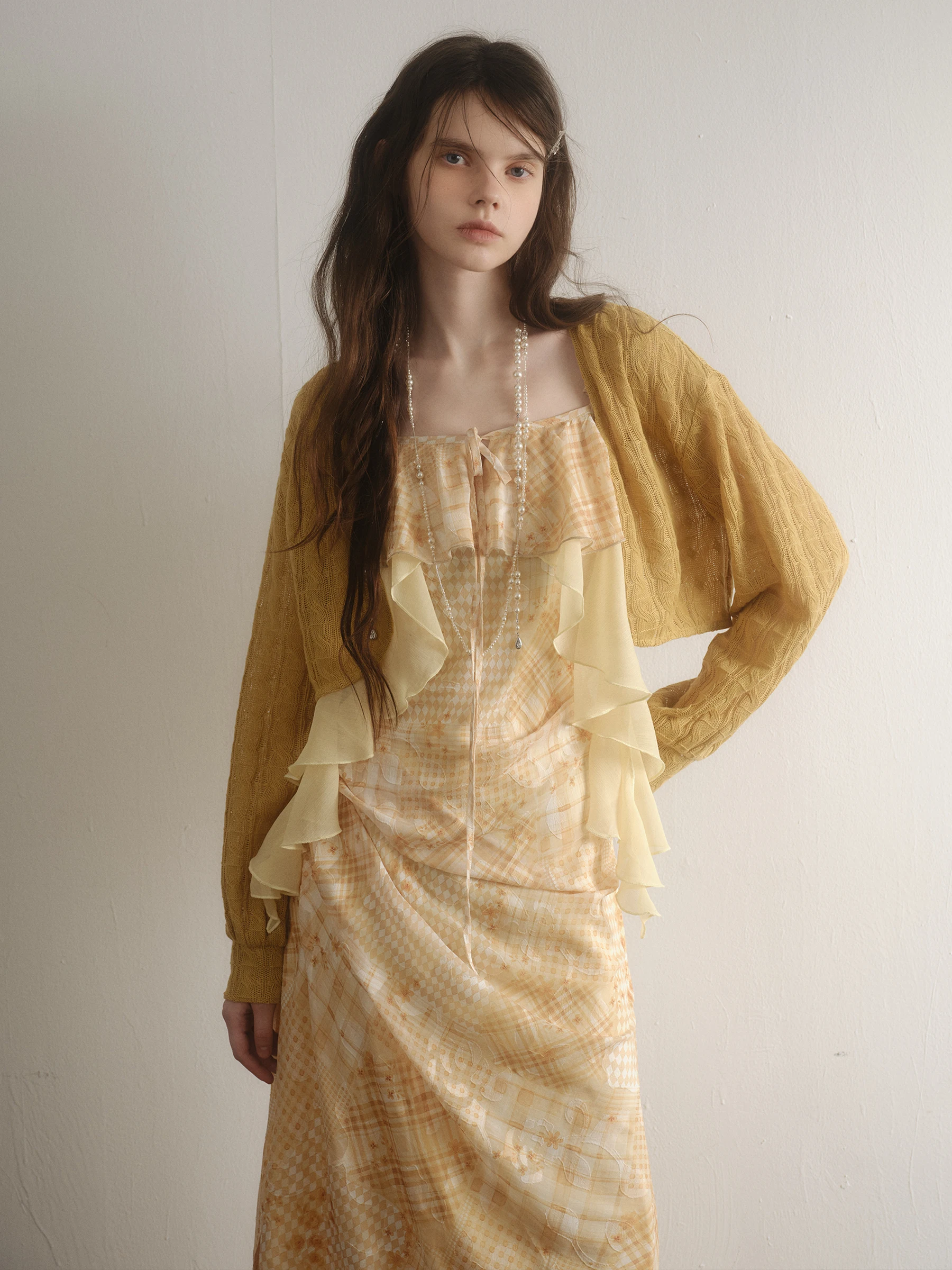 Romantic Knitted Cardigan And Dr Set Original Artwork Cr Yellow Plaid French Sle Long Sve A-Line Dr for Young W...
Romantic Knitted Cardigan And Dr Set Original Artwork Cr Yellow Plaid French Sle Long Sve A-Line Dr for Young W...