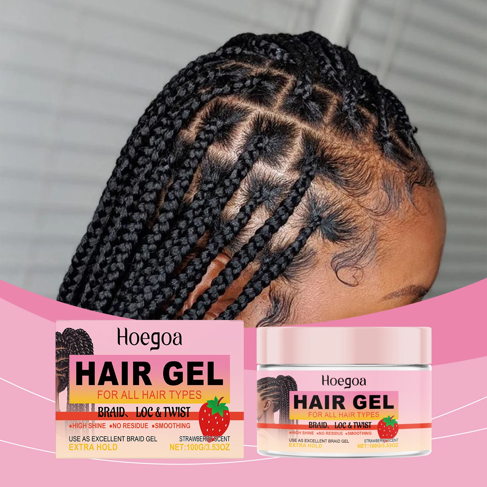 100g Stronghold Braid Gel for Perfectly Styled Braids and Twists - Long Lasting and Non-Flaking Formula Great for Natural Hair
100g Stronghold Braid Gel for Perfectly Styled Braids and Twists - Long Lasting and Non-Flaking Formula Great for Natural Hair