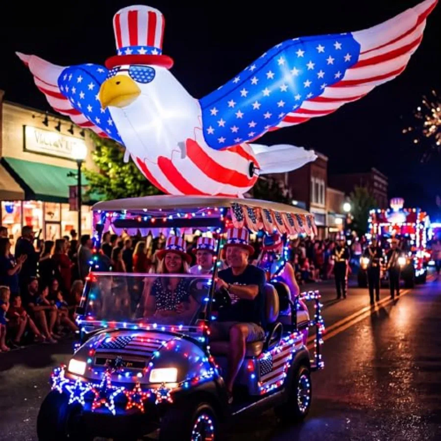 4.9ft 4th of July Inflatable Car Decorations, 250th Golf Cart Parade Flying Bald Eagle, Blow up Patriotic Eagle with LED Lights
4.9ft 4th of July Inflatable Car Decorations, 250th Golf Cart Parade Flying Bald Eagle, Blow up Patriotic Eagle with LED Lights