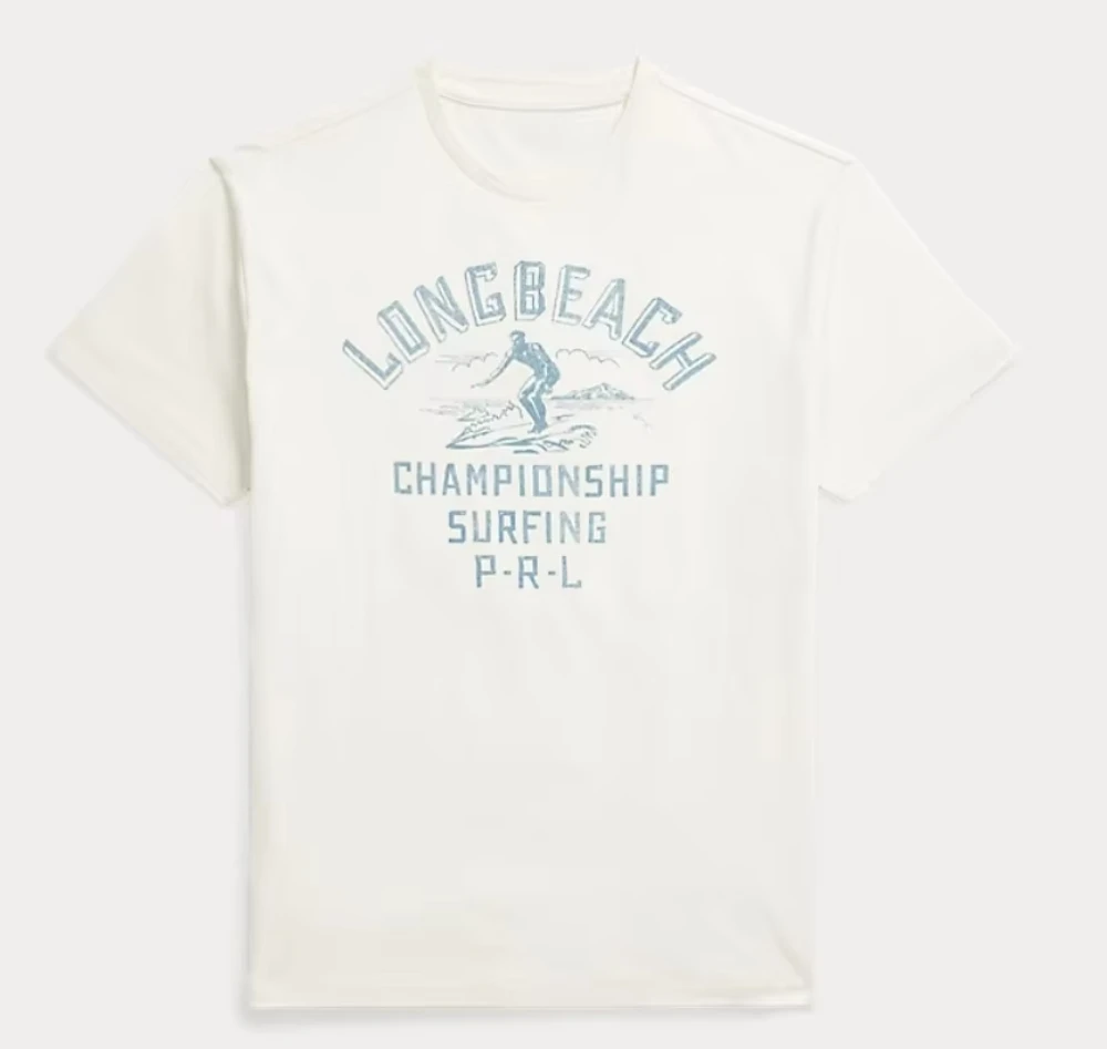 The 2025 summer fashion front center features "Long Beach Champion Surfer PRL" and a surfer pattern in a short-sleeved comfort T
The 2025 summer fashion front center features "Long Beach Champion Surfer PRL" and a surfer pattern in a short-sleeved comfort T