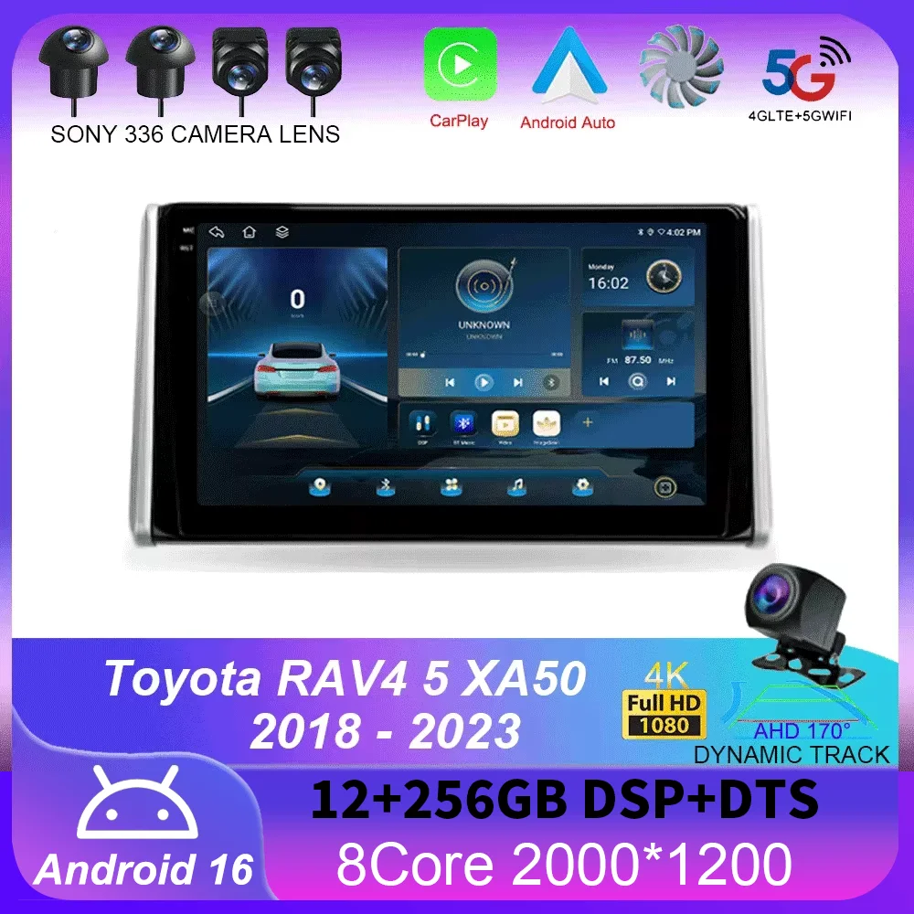 For Toyota RAV4 5 XA50 2018 - 2023 Carplay Auto 4G+WIFI GPS Car Radio Navigation Multimedia Video Player Stereo BT Android 16
For Toyota RAV4 5 XA50 2018 - 2023 Carplay Auto 4G+WIFI GPS Car Radio Navigation Multimedia Video Player Stereo BT Android 16
