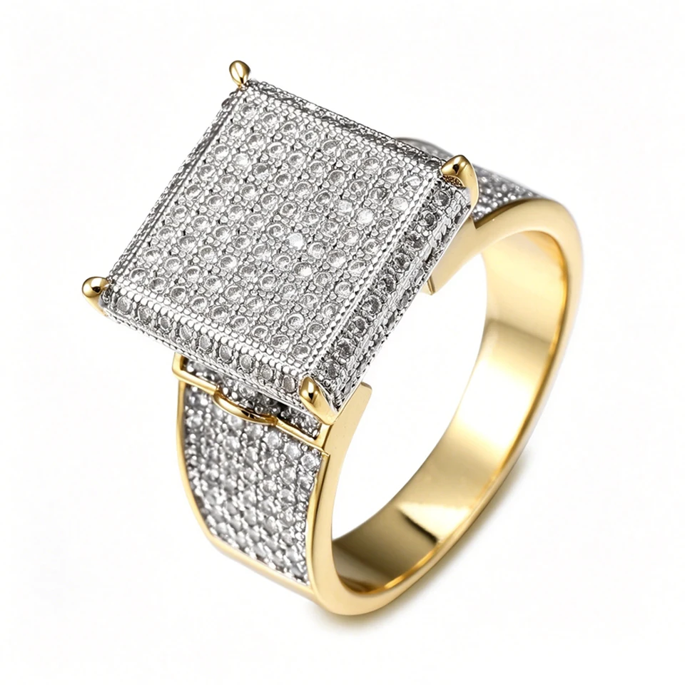 VANAXIN Men's Iced Out Square CZ Ring Hip Hop Bling Zircon 14K Gold Plated Statement Ring Fashion Jewelry for Daily Wear
VANAXIN Men's Iced Out Square CZ Ring Hip Hop Bling Zircon 14K Gold Plated Statement Ring Fashion Jewelry for Daily Wear
