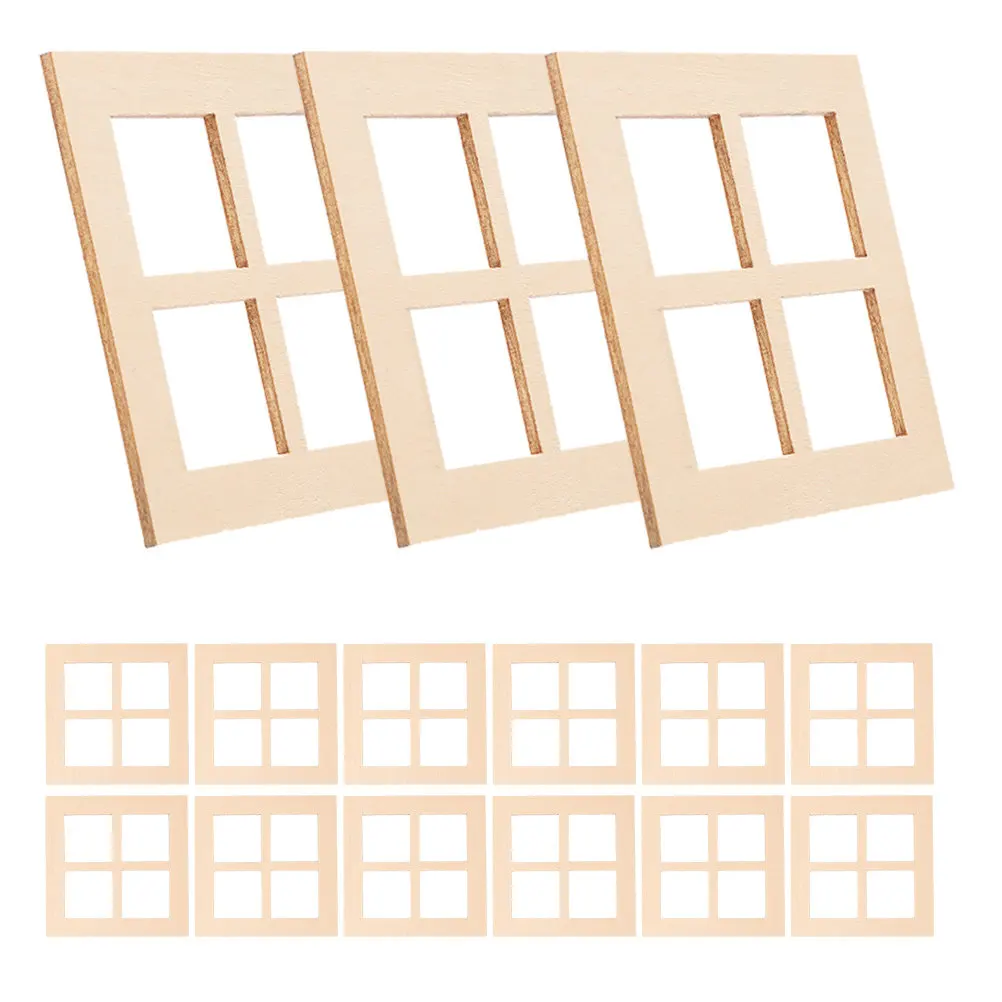 15Pcs Tiny Wooden Windows for Dollhouse Miniature Scenes Unpainted Craftsmanship Realistic Detail Mini House Furniture Decor
15Pcs Tiny Wooden Windows for Dollhouse Miniature Scenes Unpainted Craftsmanship Realistic Detail Mini House Furniture Decor