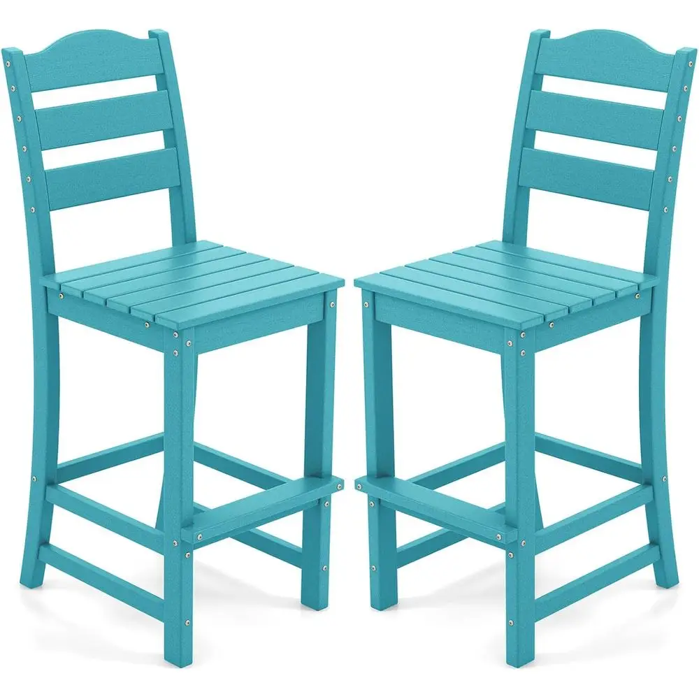 Outdoor HDPE Bar Stool, Patio Tall Bar Chair with Backrest and ootrest, 30 Inches Counter Height Barstools or Garden, Backyard,
Outdoor HDPE Bar Stool, Patio Tall Bar Chair with Backrest and ootrest, 30 Inches Counter Height Barstools or Garden, Backyard,