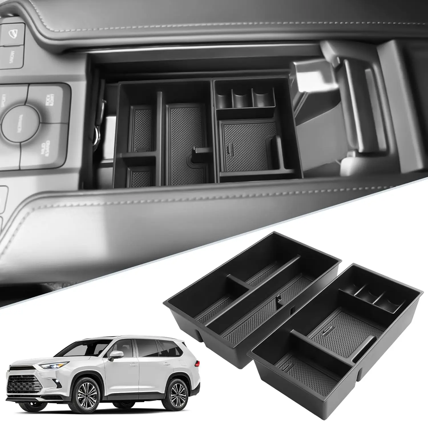 For 2024 Toyota Grand Highlander Center Console Organizer Accessories Armrest Storage Box Tray with Anti-Slip Mat
For 2024 Toyota Grand Highlander Center Console Organizer Accessories Armrest Storage Box Tray with Anti-Slip Mat