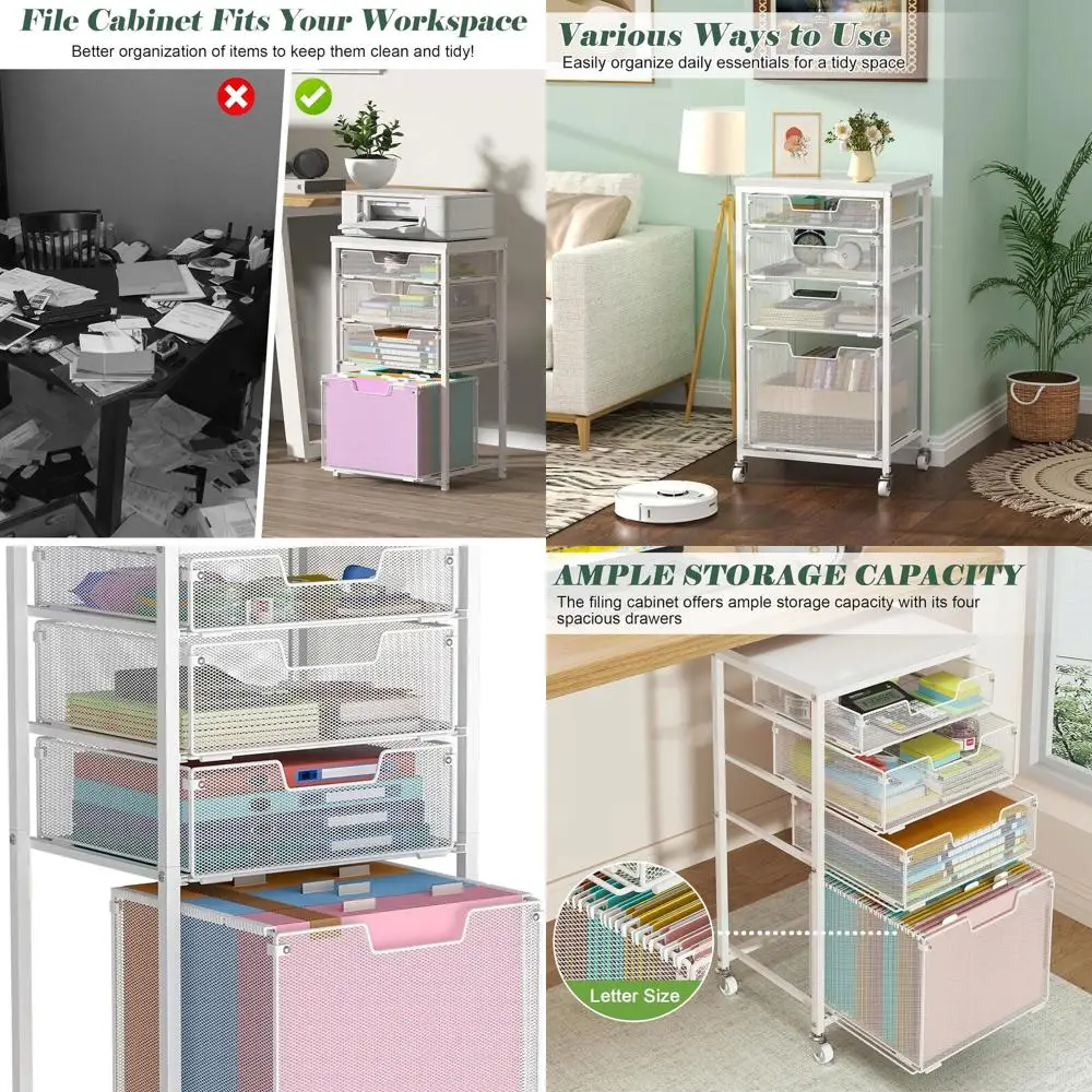 Мобильная тележка для документов с 4 ящиками и колесами, шкаф для хранения документов для домашнего офиса, подвесной органайзер, место для хранения под столом, подставка для принтера, белый
Мобильная тележка для документов с 4 ящиками и колесами, шкаф для хранения документов для домашнего офиса, подвесной органайзер, место для хранения под столом, подставка для принтера, белый