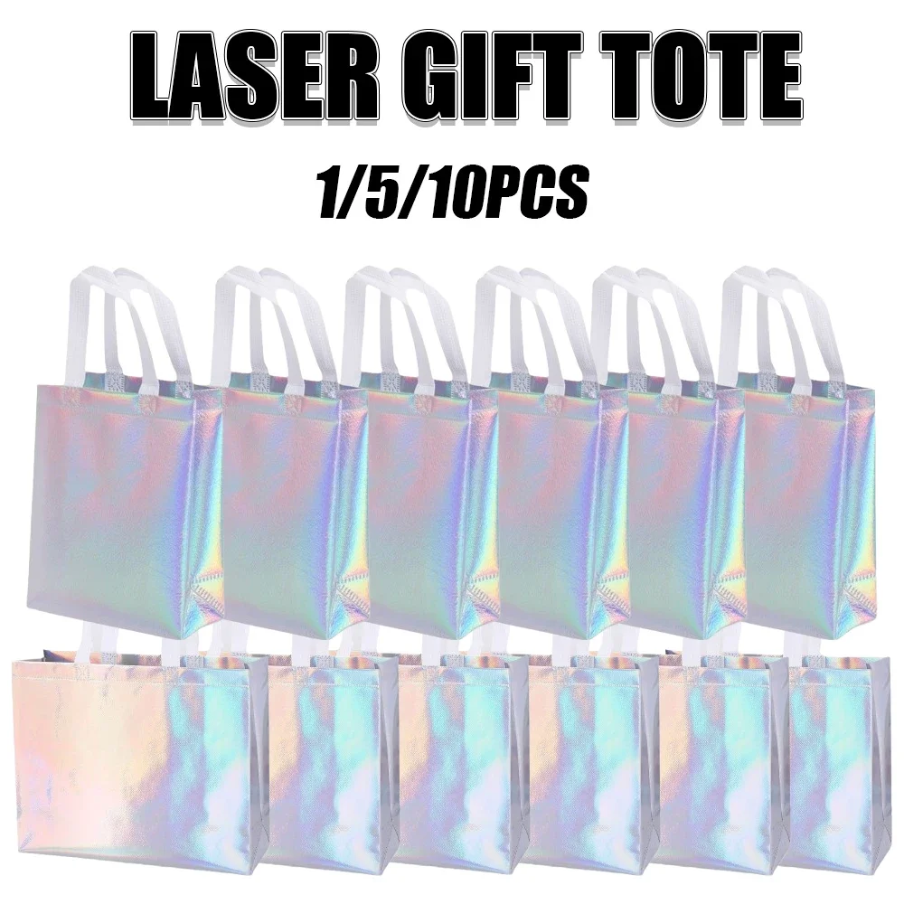 10/5/1pcs Aluminized Film Cool Shopping Bags Laser Reusable Gift Tote For Party Wedding Birthday Bridesmaids Gift Bag Supplies
10/5/1pcs Aluminized Film Cool Shopping Bags Laser Reusable Gift Tote For Party Wedding Birthday Bridesmaids Gift Bag Supplies