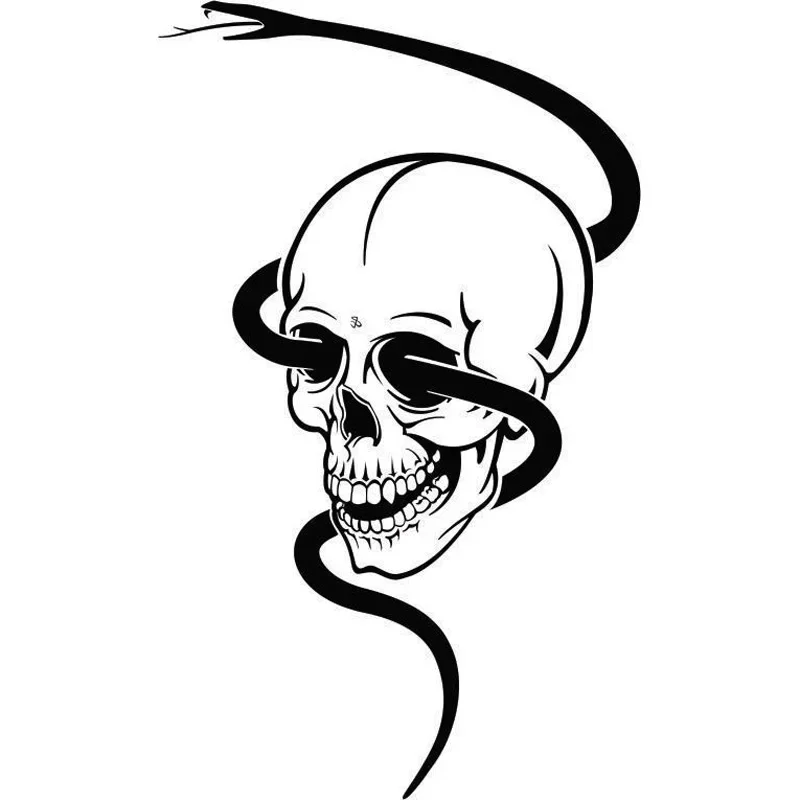 Skull Head Snake Head Through The Eyes Decals Car Window Decoration Personality Pvc Waterproof Decals Black/white, 19cm*11cm
Skull Head Snake Head Through The Eyes Decals Car Window Decoration Personality Pvc Waterproof Decals Black/white, 19cm*11cm