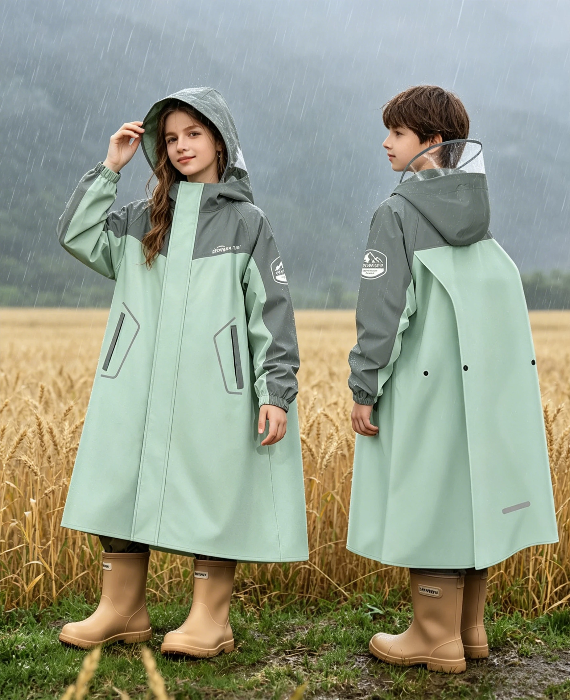 Kid Rain Poncho Waterproof Lightweight Full Body Rain Gear for Backpack Boys and Girls Have The Same Style
Kid Rain Poncho Waterproof Lightweight Full Body Rain Gear for Backpack Boys and Girls Have The Same Style
