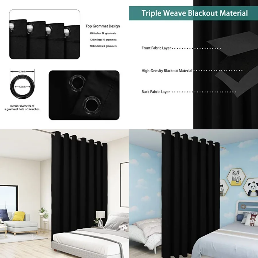 Extra Wide Room Divider Curtain Total Privacy Wall Noise ucing out Curtains for Patio Sliding Glass Door, 108L x 150W Inch 9L x
Extra Wide Room Divider Curtain Total Privacy Wall Noise ucing out Curtains for Patio Sliding Glass Door, 108L x 150W Inch 9L x