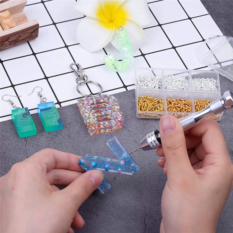 AC88-Resin Tools Kit With 2Pcs Pin Vise Hand Drill 20Pcs Drill Bits And 800Pcs Screw Eye Pins For DIY Keychain Pendant Making
AC88-Resin Tools Kit With 2Pcs Pin Vise Hand Drill 20Pcs Drill Bits And 800Pcs Screw Eye Pins For DIY Keychain Pendant Making